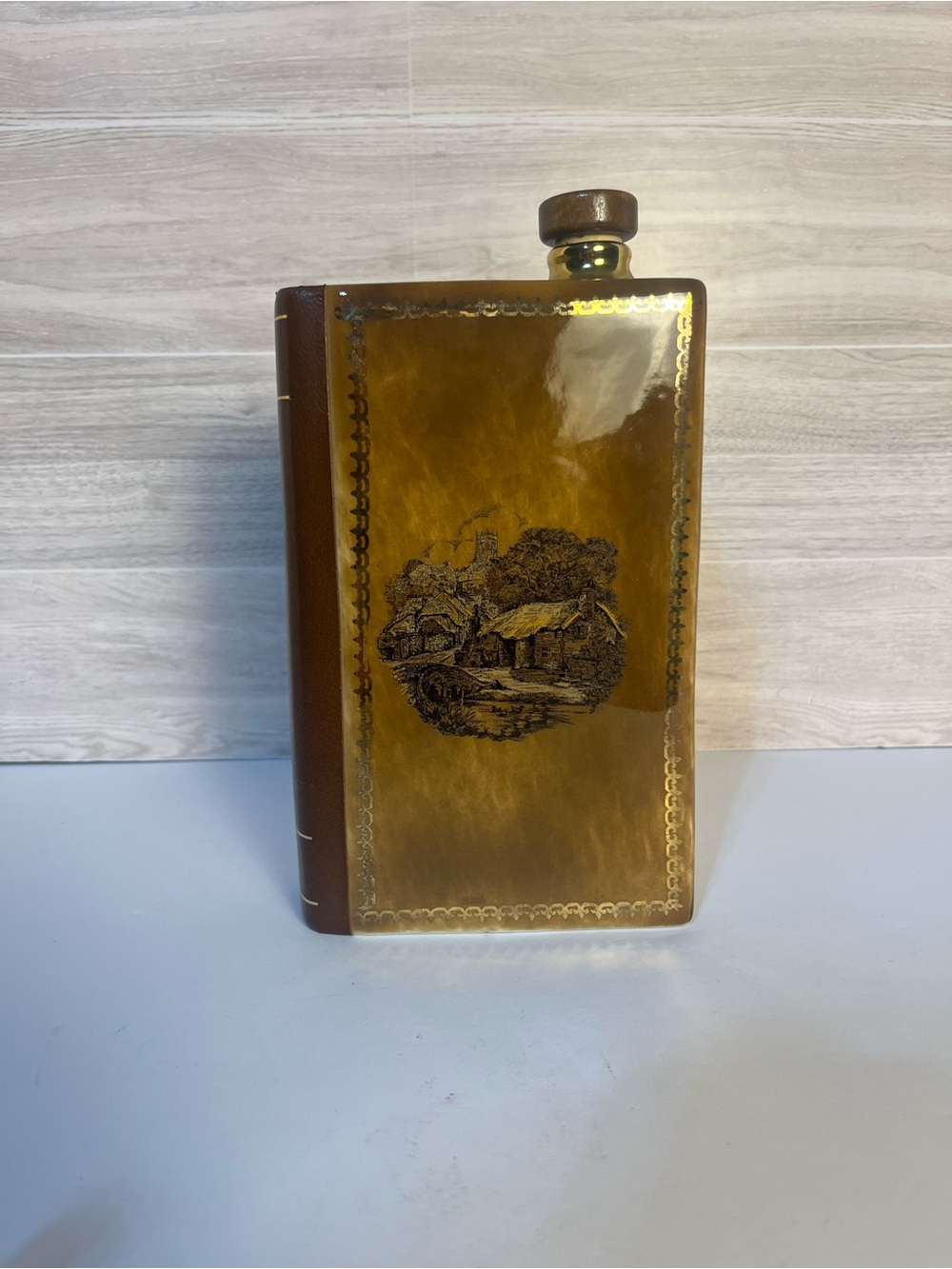 RARE!! Vintage West German Ceramic Book Decanter Flask Einkehr Cork Top